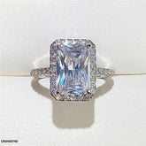 Golden-Plated Zircon Rectangle Shape Ring – Women’s Sizes